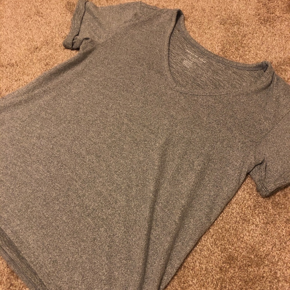 Gray V-Neck American Eagle